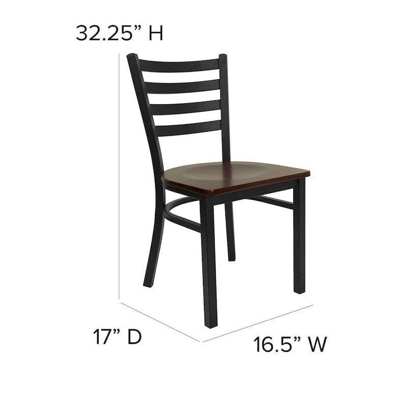 Lot de 2 chaises de restaurant en métal à dossier échelle – 41,9 l x 43,2 P x 81,9 H cm – 41,9 l x 43,2 P x 81,9 H cm