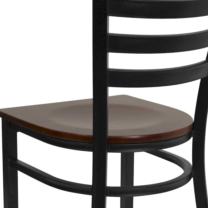 Lot de 2 chaises de restaurant en métal à dossier échelle – 41,9 l x 43,2 P x 81,9 H cm – 41,9 l x 43,2 P x 81,9 H cm