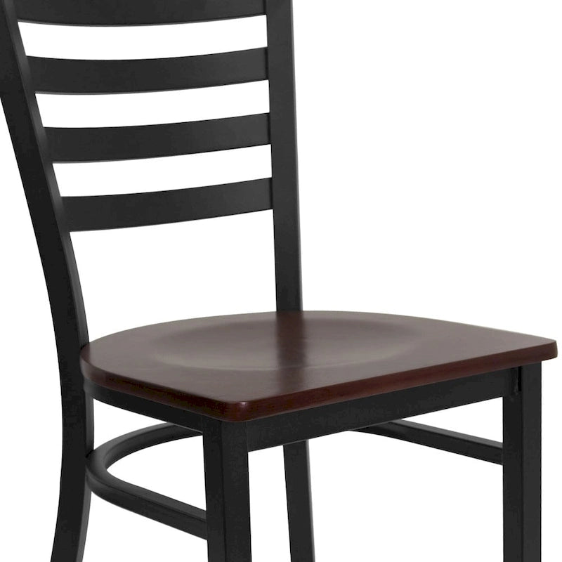 Lot de 2 chaises de restaurant en métal à dossier échelle – 41,9 l x 43,2 P x 81,9 H cm – 41,9 l x 43,2 P x 81,9 H cm
