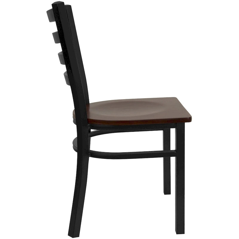 Lot de 2 chaises de restaurant en métal à dossier échelle – 41,9 l x 43,2 P x 81,9 H cm – 41,9 l x 43,2 P x 81,9 H cm