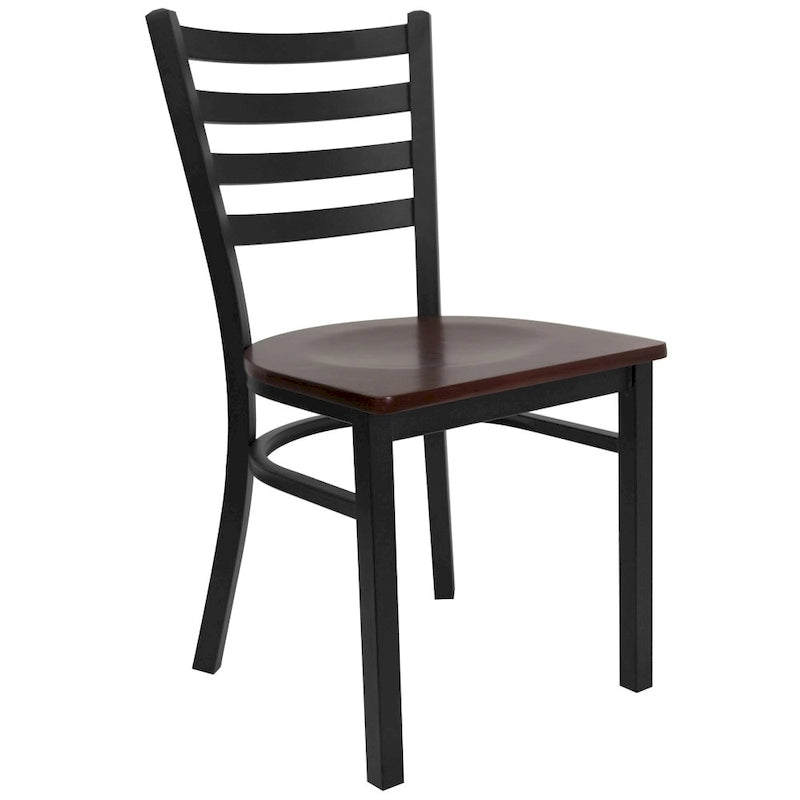 Lot de 2 chaises de restaurant en métal à dossier échelle – 41,9 l x 43,2 P x 81,9 H cm – 41,9 l x 43,2 P x 81,9 H cm