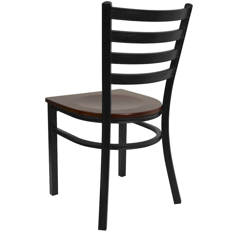 Lot de 2 chaises de restaurant en métal à dossier échelle – 41,9 l x 43,2 P x 81,9 H cm – 41,9 l x 43,2 P x 81,9 H cm