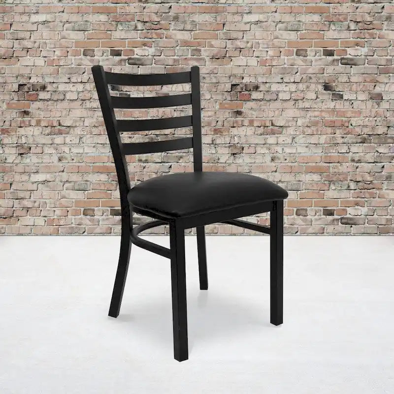 Lot de 2 chaises de restaurant en métal à dossier échelle – 41,9 l x 43,2 P x 81,9 H cm – 41,9 l x 43,2 P x 81,9 H cm