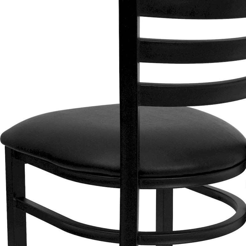 Lot de 2 chaises de restaurant en métal à dossier échelle – 41,9 l x 43,2 P x 81,9 H cm – 41,9 l x 43,2 P x 81,9 H cm