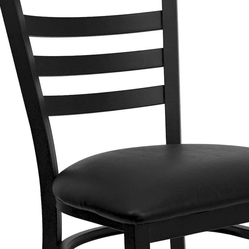 Lot de 2 chaises de restaurant en métal à dossier échelle – 41,9 l x 43,2 P x 81,9 H cm – 41,9 l x 43,2 P x 81,9 H cm