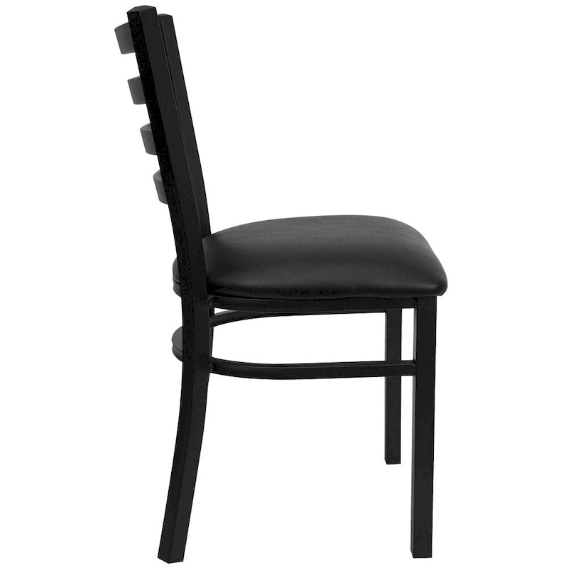 Lot de 2 chaises de restaurant en métal à dossier échelle – 41,9 l x 43,2 P x 81,9 H cm – 41,9 l x 43,2 P x 81,9 H cm