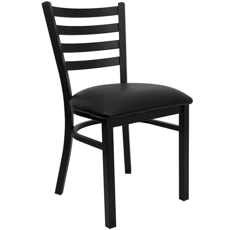 Lot de 2 chaises de restaurant en métal à dossier échelle – 41,9 l x 43,2 P x 81,9 H cm – 41,9 l x 43,2 P x 81,9 H cm
