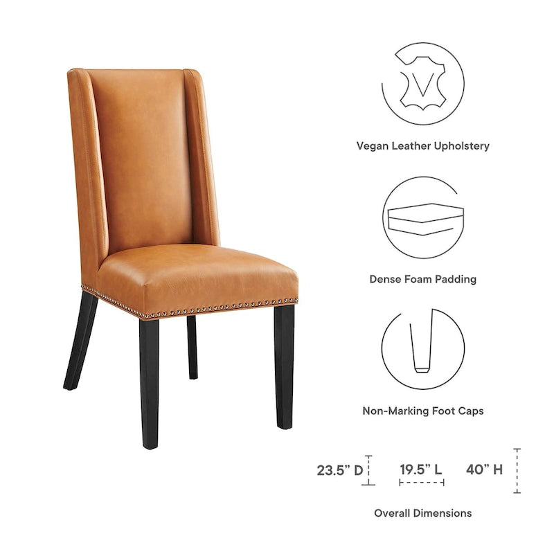 Chaise de salle à manger en cuir vegan