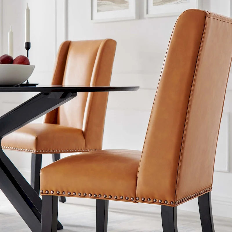 Chaise de salle à manger en cuir vegan
