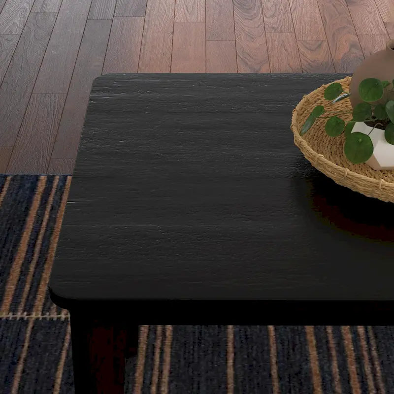 Table à manger rectangulaire en bois noir - 66 x 30 x 36