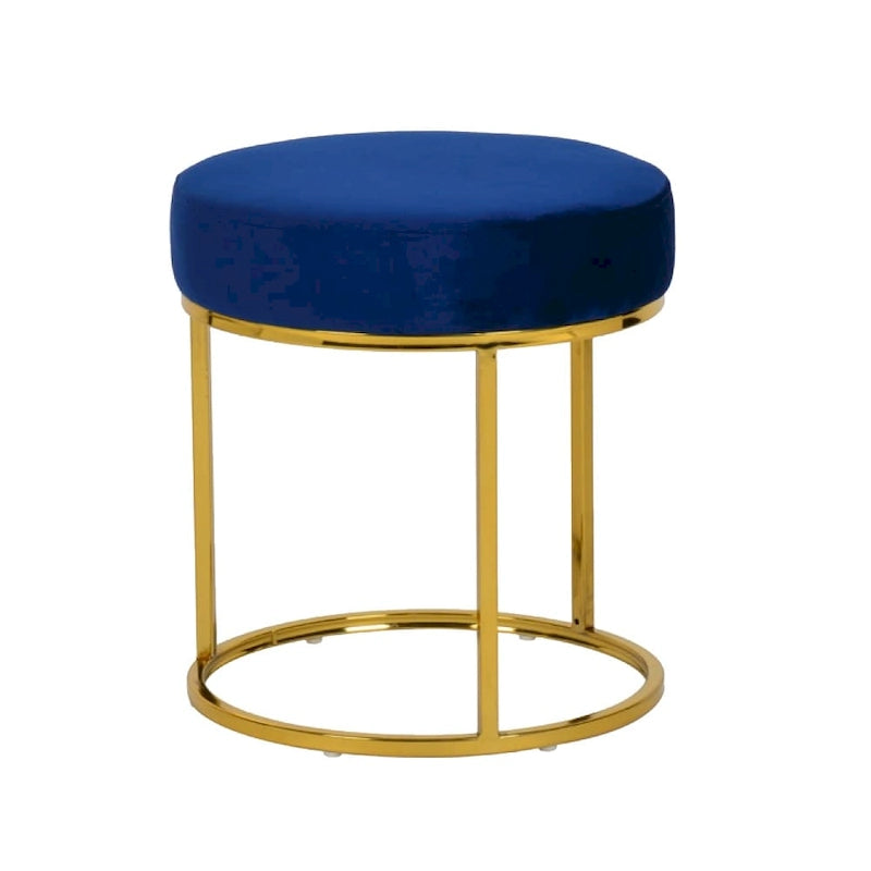 Repose-pieds ottoman moderne en velours bleu et doré
