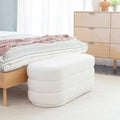 Ottoman oblong sherpa blanc