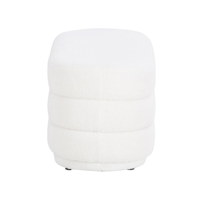 Ottoman oblong sherpa blanc