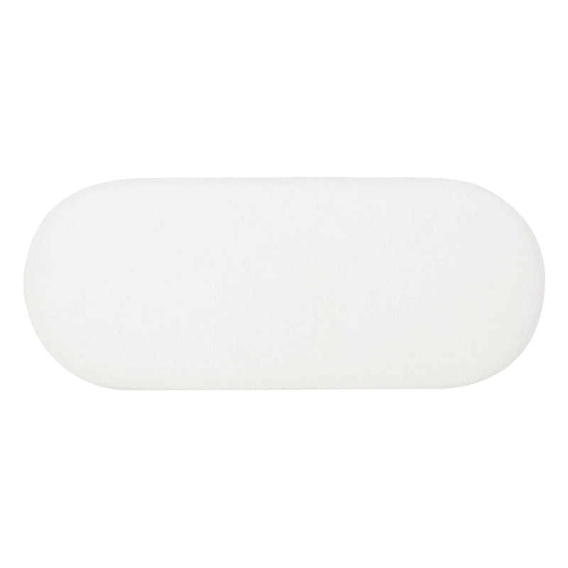 Ottoman oblong sherpa blanc