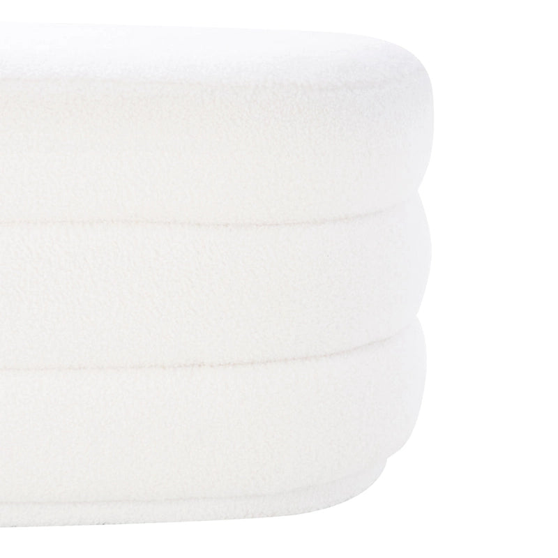 Ottoman oblong sherpa blanc