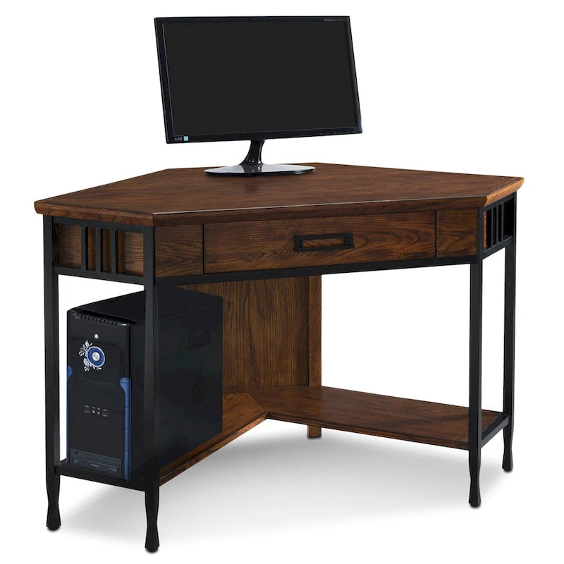 Bureau d'angle/informatique en chêne Mission