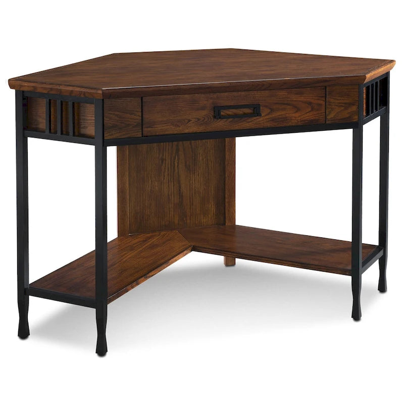 Bureau d'angle/informatique en chêne Mission