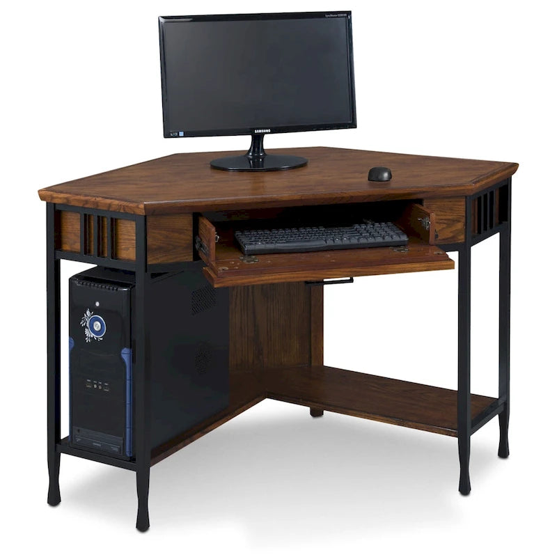 Bureau d'angle/informatique en chêne Mission