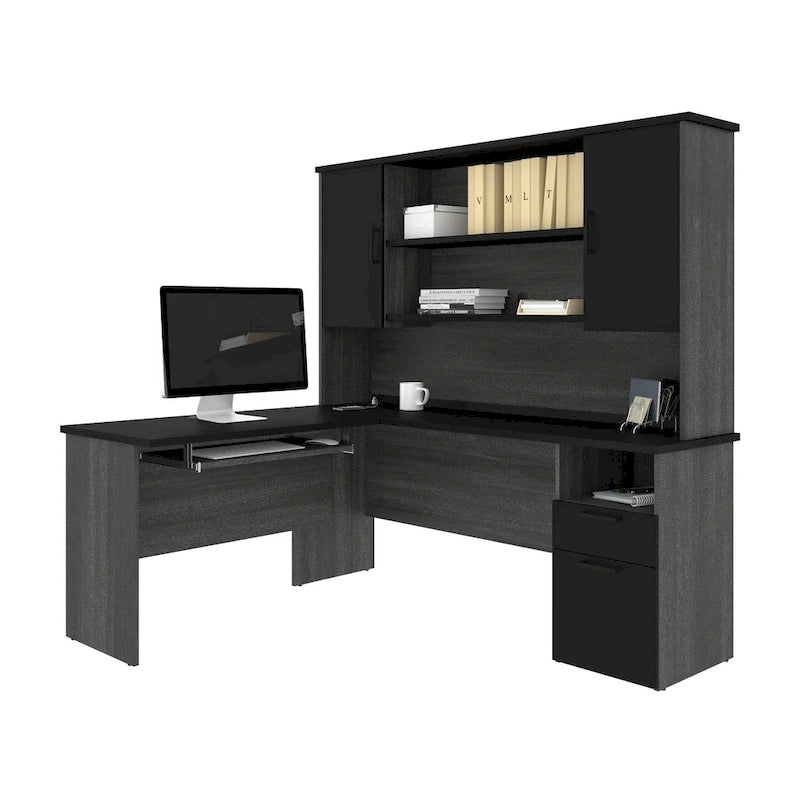 Bureau d'angle avec huche