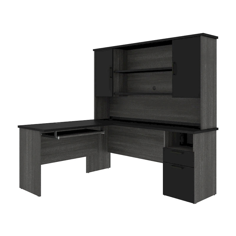 Bureau d'angle avec huche