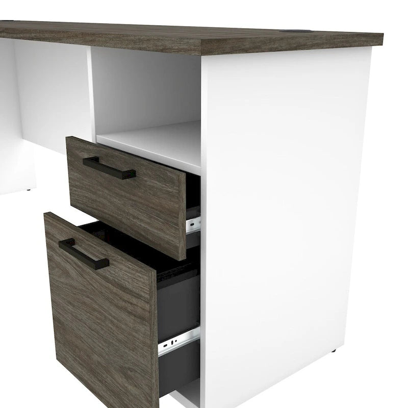 Bureau d'angle avec huche