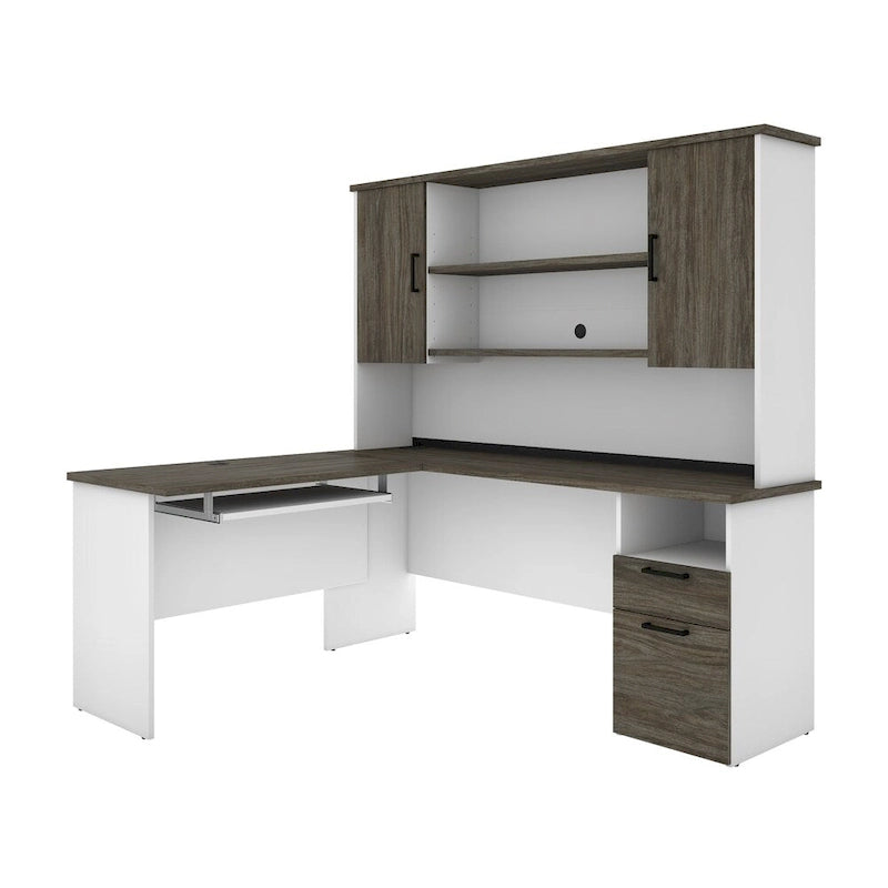 Bureau d'angle avec huche