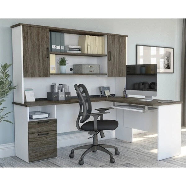 Bureau d'angle avec huche