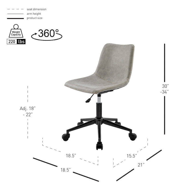 Chaise de bureau pivotante en PU