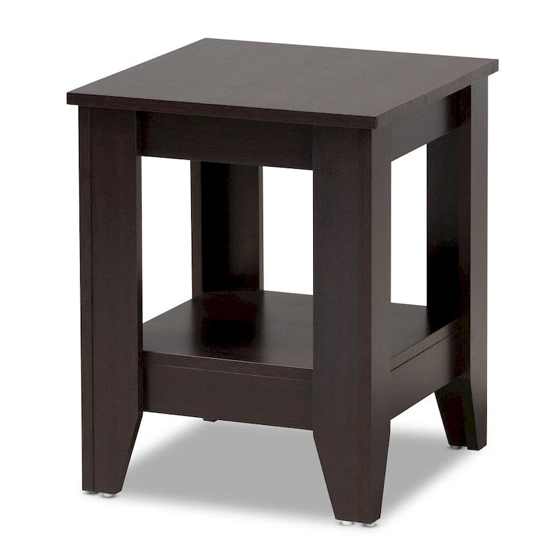 Table d'appoint en bois brun foncé
