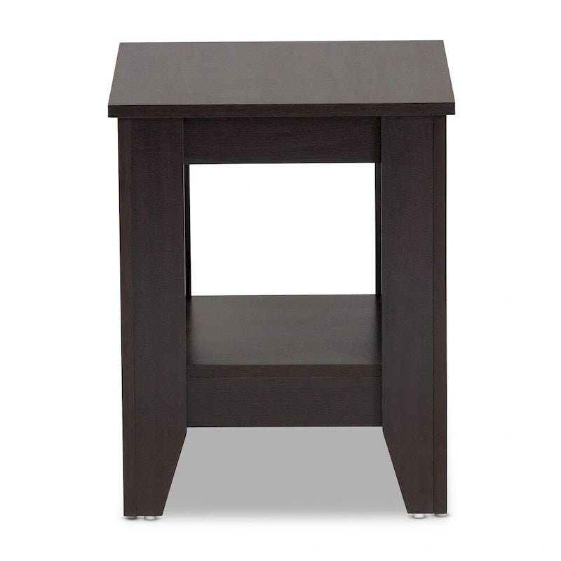 Table d'appoint en bois brun foncé