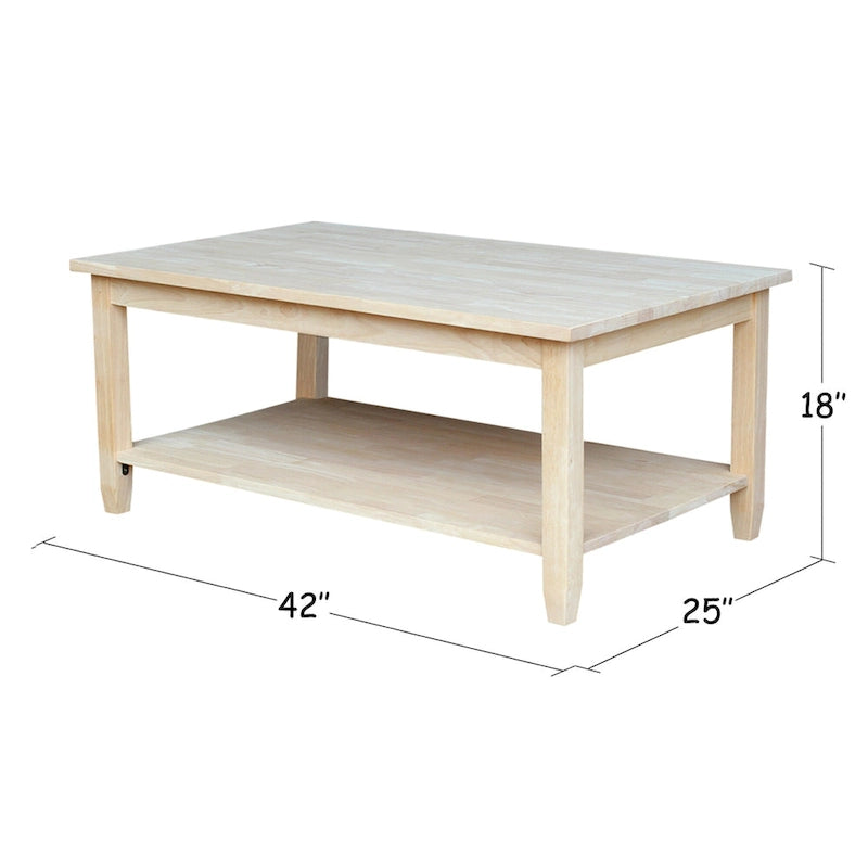 Table basse en parawood massif non finie