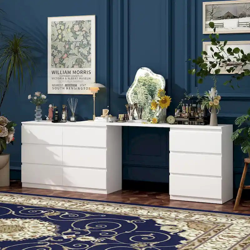 Bureau: Extensible et convertible avec tiroirs spacieux