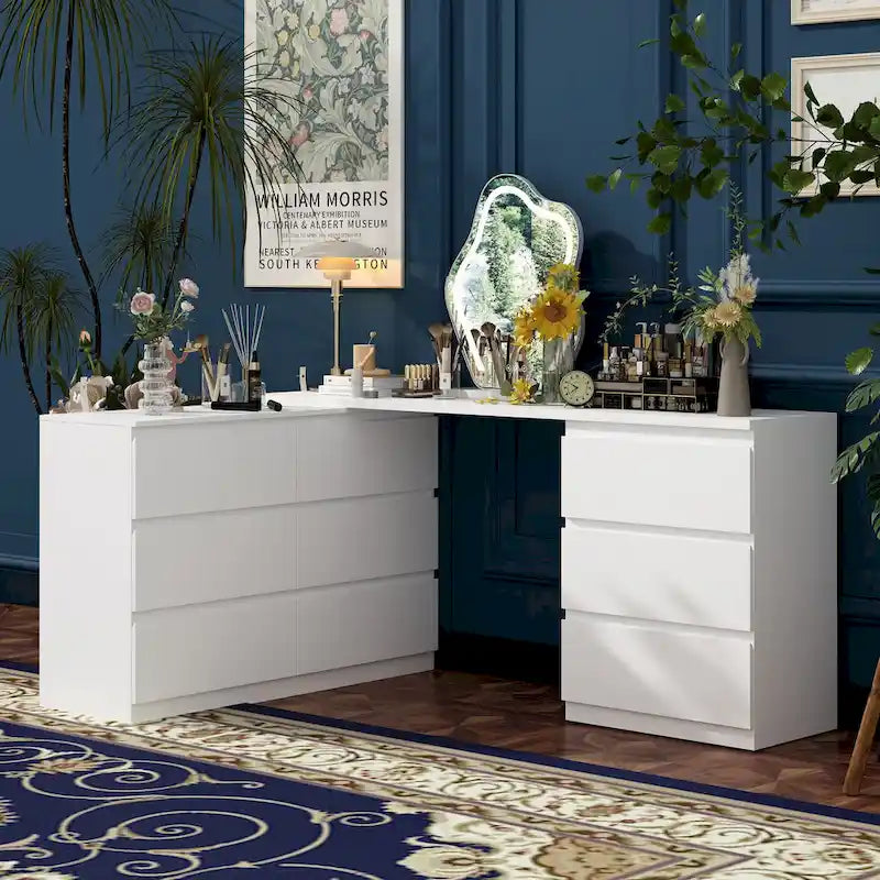 Bureau: Extensible et convertible avec tiroirs spacieux