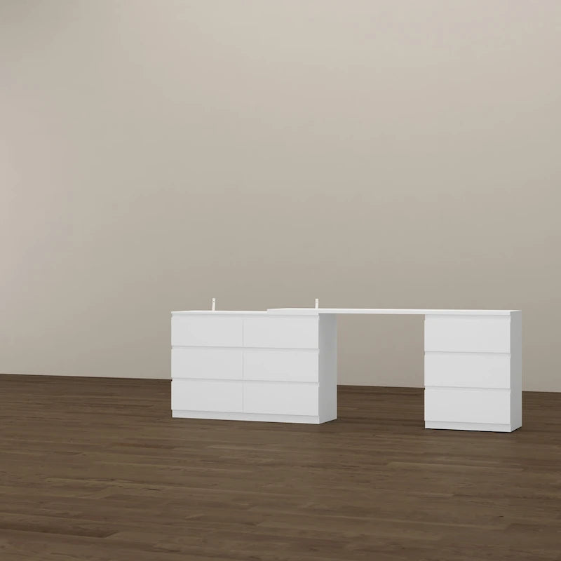 Bureau: Extensible et convertible avec tiroirs spacieux