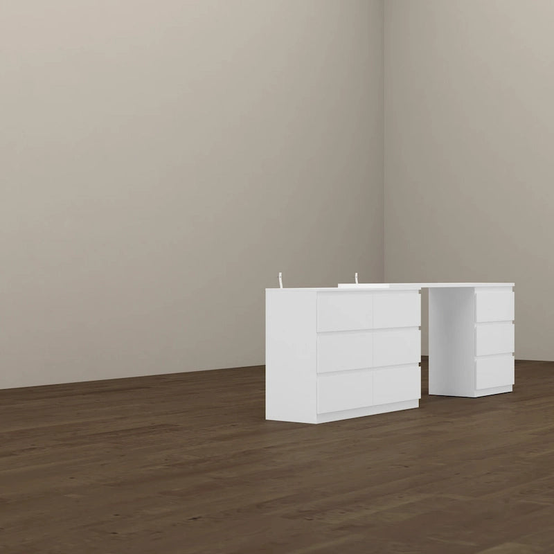 Bureau: Extensible et convertible avec tiroirs spacieux