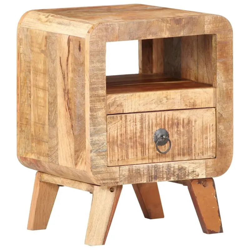 Table de Chevet Cabinet Bout de Canapé avec Pieds en Bois Massif pour Chambre à Coucher - 11.8 x 11.8 x 16.1