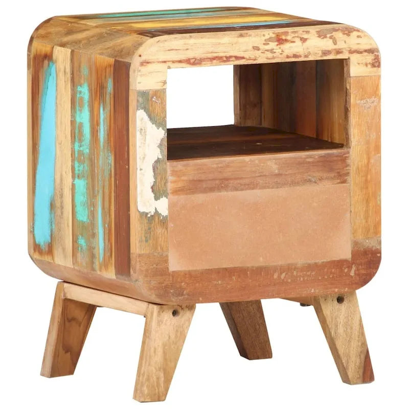 Table de Chevet Cabinet Bout de Canapé avec Pieds en Bois Massif pour Chambre à Coucher - 11.8 x 11.8 x 16.1