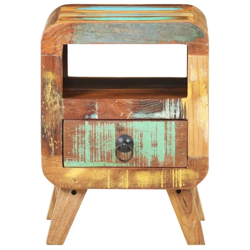 Table de Chevet Cabinet Bout de Canapé avec Pieds en Bois Massif pour Chambre à Coucher - 11.8 x 11.8 x 16.1