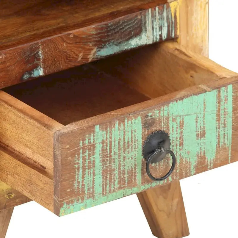 Table de Chevet Cabinet Bout de Canapé avec Pieds en Bois Massif pour Chambre à Coucher - 11.8 x 11.8 x 16.1