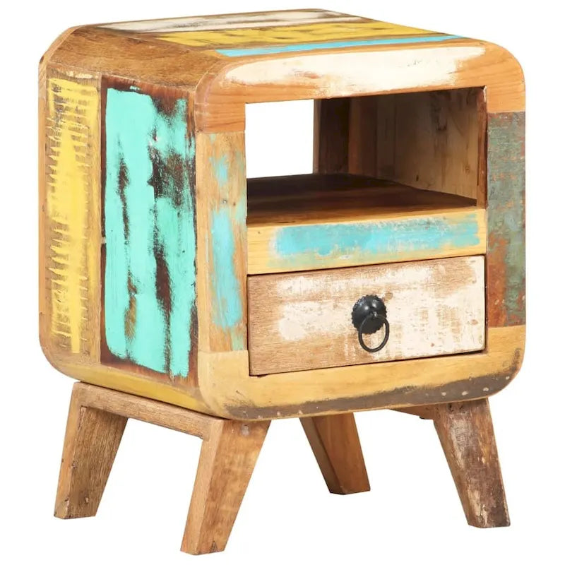 Table de Chevet Cabinet Bout de Canapé avec Pieds en Bois Massif pour Chambre à Coucher - 11.8 x 11.8 x 16.1