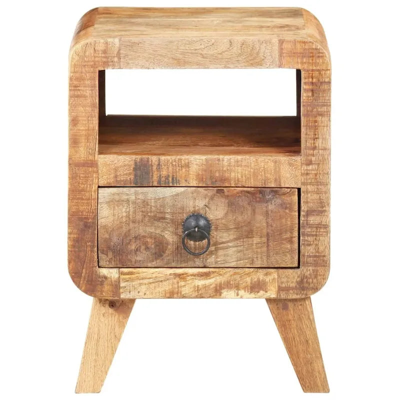 Table de Chevet Cabinet Bout de Canapé avec Pieds en Bois Massif pour Chambre à Coucher - 11.8 x 11.8 x 16.1
