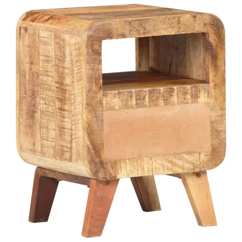 Table de Chevet Cabinet Bout de Canapé avec Pieds en Bois Massif pour Chambre à Coucher - 11.8 x 11.8 x 16.1