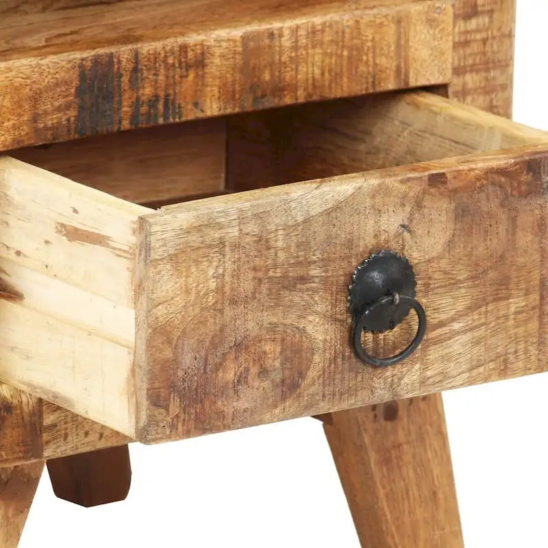Table de Chevet Cabinet Bout de Canapé avec Pieds en Bois Massif pour Chambre à Coucher - 11.8 x 11.8 x 16.1