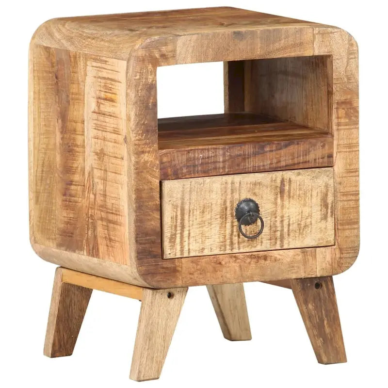 Table de Chevet Cabinet Bout de Canapé avec Pieds en Bois Massif pour Chambre à Coucher - 11.8 x 11.8 x 16.1