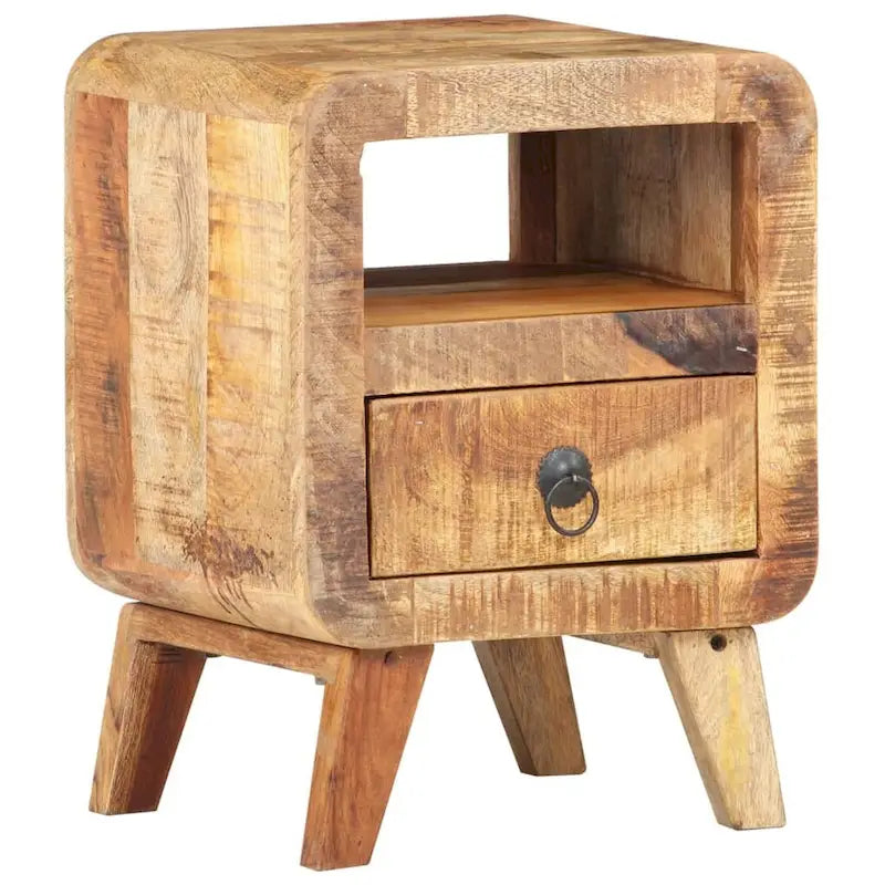 Table de Chevet Cabinet Bout de Canapé avec Pieds en Bois Massif pour Chambre à Coucher - 11.8 x 11.8 x 16.1