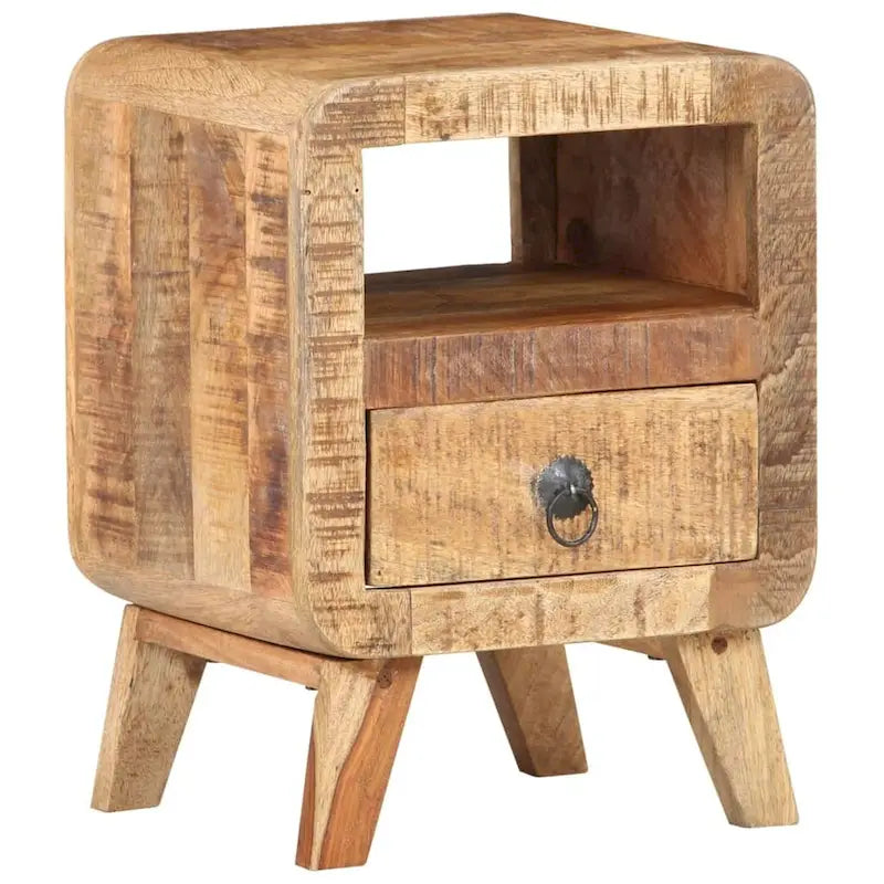 Table de Chevet Cabinet Bout de Canapé avec Pieds en Bois Massif pour Chambre à Coucher - 11.8 x 11.8 x 16.1