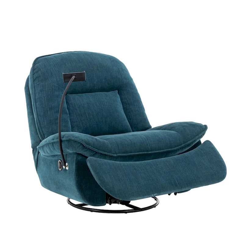 Fauteuil inclinable pivotant en tissu bronzant avec support pour téléphone portable