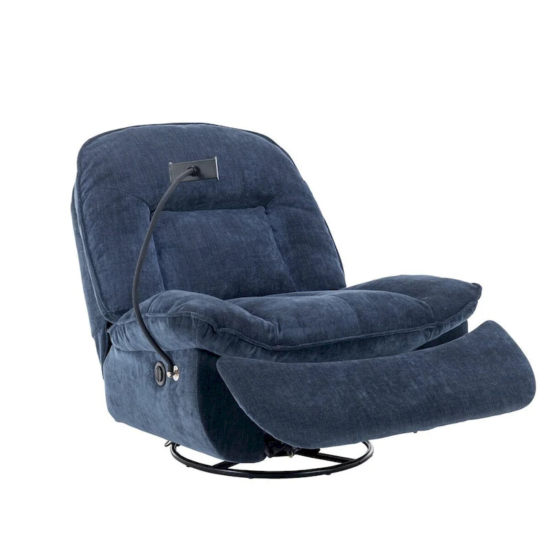 Fauteuil inclinable pivotant en tissu bronzant avec support pour téléphone portable