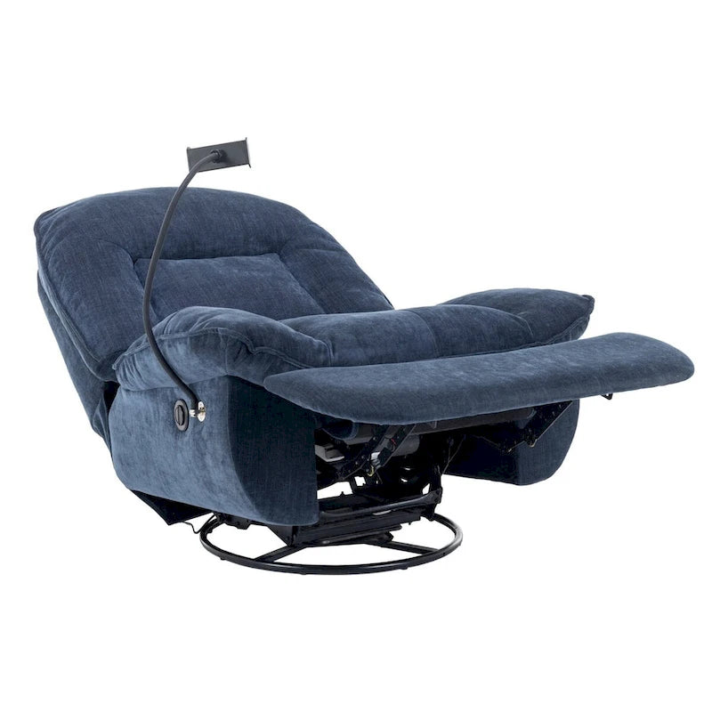 Fauteuil inclinable pivotant en tissu bronzant avec support pour téléphone portable