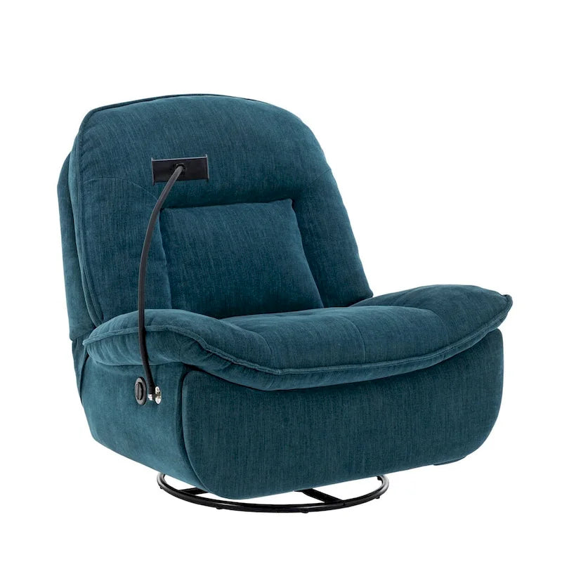 Fauteuil inclinable pivotant en tissu bronzant avec support pour téléphone portable